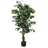 4 Feet In/Outdoor Trunks Artificial Ficus Silk Tree