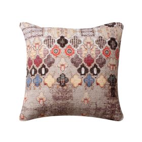 18 x 18 Square Cotton Accent Throw Pillow, Eastern Quatrefoil Print, Multicolor