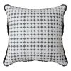 18 x 18 Handcrafted Square Cotton Accent Throw Pillow, Woven, Dotted Tile Design, White, Gray