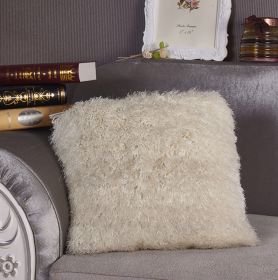 "Decorative" Shaggy Pillow with Lurex (18-in x 18-in)