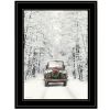 Trendy Decor 4U "Antique Christmas" Framed Wall Art, Modern Home Decor Framed Print for Living Room