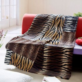 Onitiva - [Tiger Stripes -A] Patchwork Throw Blanket (50 by 70 inches)