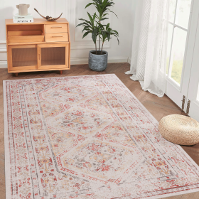 Naar 5x8 Area Rug, Washable Rug, Low-Pile, Non-Slip, Non-Shedding, Foldable, Kid & Pet Friendly - Area Rugs for living room, bedroom, kitchen