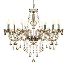 8 Lights K9 Crystal Chandelier With Chains Elegant Crystal Ceiling Lamp Home Decor