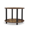 Vintage Round Accent End Table, Brown, 23.4"x23.4"x18.0"