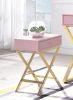 Coleen Side Table; Pink & Gold