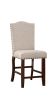 Classic Cream Upholstered Cushion Chairs Set of 2pc Counter Height Dining Chair Nailheads Solid wood Legs Dining Room