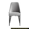 Modern Sleek Design Velvet Fabric Gray Side Chair Set of 2 Black Finish Metal Legs Dining Furniture