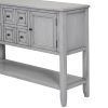 TREXM Cambridge Series Ample Storage Vintage Console Table with Four Small Drawers and Bottom Shelf for Living Rooms, Entrances and Kitchens (Antique