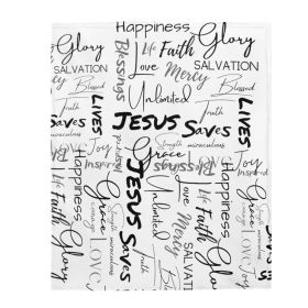 Decorative Throw Blanket, Inspiration Affirmations, Word Art