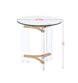 ACME Sosi End Table, Gold Finish LV01084