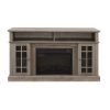 Classic TV Media Stand Modern Entertainment Console with 23" Fireplace Inset for TV Up to 65" with Open and Closed Storage Space, Gray Wash, 58.25"W*1