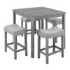 Dining Table, Bar Table and Chairs Set, 5 Piece Dining Table Set, Industrial Breakfast Table Set, for Living Room, Dining Room, Game Room