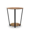 Vintage Round End Table, Brwon, 19.7"x12.6"x22.4"