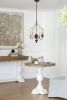 4 - Light Wood Chandelier, Hanging Light Fixture with Adjustable Chain for Kitchen Dining Room Foyer Entryway, Bulb Not Included