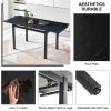 Black Ceramic Modern Rectangular Expandable Dining Room Table For Space-Saving Kitchen Small Space -Table