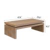 Natural Wood Living Room Table Versatile Coffee Table 2-Tiered Wood Tabletop Table 47.6" L * 23.6" W * 16.3" H