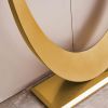 Modern Console Table, Exquisite shape design, Metal Frame with Adjustable foot pads for Entrance, Corridor, Living room & Office.(Gold)