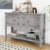 TREXM Cambridge Series Ample Storage Vintage Console Table with Four Small Drawers and Bottom Shelf for Living Rooms, Entrances and Kitchens (Antique