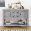 TREXM Cambridge Series Ample Storage Vintage Console Table with Four Small Drawers and Bottom Shelf for Living Rooms, Entrances and Kitchens (Antique