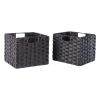 Melanie Foldable Woven Fiber Basket Set; Storage Basket; Chocolate; 2 pack