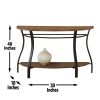 Modern Curves Sofa Table - Barn Board-Look Wood Top, Oak Finish - Charming Addition to Your Living Room