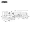 120" Modern U-Shaped Corner Sectional Sofa Upholstered Linen Fabric Sofa Couch for Living Room, Bedroom, Beige