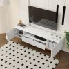 U-Can Modern TV Stand for 70+ Inch TV, Entertainment Center TV Media Console Table, with Shelf, 2 Drawers and 2 Cabinets, TV Console Cabinet Furniture