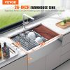 VEVOR Farmhouse Kitchen Sink, 304 Stainless Steel Drop-In Sinks, Single Bowl Basin with Ledge & Accessories