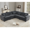 [NEW PACKAGING UPGRADE]Oversized Modular Sectional Sofa Set, L Shaped Couch,Corduroy ,Upholstered,Deep Seat,,5 Seat,5 Throw pillow and 6 back cushion