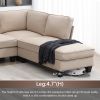 [VIDEO provided] [New] 104.3*78.7" Modern L-shaped Sectional Sofa,7-seat Linen Fabric Couch Set with Chaise Lounge and Convertible Ottoman for Living