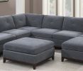 Ash Grey Chenille Fabric Modular Sectional 9pc Set Living Room Furniture Corner Sectional Couch 3x Corner Wedge 4x Armless Chairs and 2x Ottomans Tuft