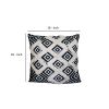 18 x 18 Handcrafted Square Jacquard Soft Cotton Accent Throw Pillow, Diamond Pattern, White, Black