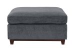 Modular Living Room Furniture Ottoman Ash Chenille Fabric 1pc Cushion Ottoman Couch Exposed Wooden base