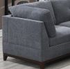 Ash Grey Chenille Fabric Modular Sectional 9pc Set Living Room Furniture Corner Sectional Couch 3x Corner Wedge 4x Armless Chairs and 2x Ottomans Tuft