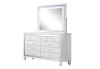 Sterling King 5 PC LED Bedroom set made with wood in White Color