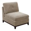 Camel Chenille Fabric Modular Sectional 6pc Set Living Room Furniture Corner Sectional Couch 3x Corner Wedge 2x Armless Chairs and 1x Ottoman Tufted B