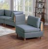 Contemporary Living Room Furniture 7pc Sectional Sofa Set Steel Dorris Fabric Couch 4x Wedges 2x Armless Chair And 1x Ottomans