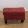 Red Flannel Living Room Sofa Set Ottoman