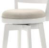 Joplin 20.5" White Ladder Back Counter Height Swivel Chair with Upholstered Seat