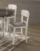 2pc Transitional Upholstered Counter Height Dining Chair Bar Stools Chalk Gray Finish Wooden Furniture