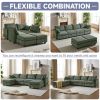 113.5'' Modular Sectiona Corduroy Sofa, Sectional Couches for Living Room U Shaped Sectional Couch with Storage Ottoman