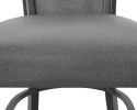 2pc Contemporary Glam Upholstered Counter Height Dining Side Chair Padded Plush Gray Fabric Upholstery Rich Black Color Wooden Furniture