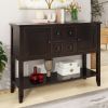 TREXM Cambridge Series Ample Storage Vintage Console Table with Four Small Drawers and Bottom Shelf for Living Rooms, Entrances and Kitchens (Espresso