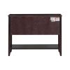 TREXM Cambridge Series Ample Storage Vintage Console Table with Four Small Drawers and Bottom Shelf for Living Rooms, Entrances and Kitchens (Espresso