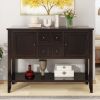 TREXM Cambridge Series Ample Storage Vintage Console Table with Four Small Drawers and Bottom Shelf for Living Rooms, Entrances and Kitchens (Espresso