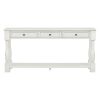 TREXM Console Table 63" Long Console Table with Drawers and Shelf for Entryway, Hallway, Living Room (Antique White, OLD SKU: WF193795AAK)