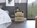 Nightstand Cartiz, Two Drawers, Light Oak Finish