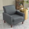 Single sofa chair for bedroom living room with four wooden legs