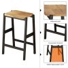 3 PCS Dining Table Set Rustic Retro Breakfast Table Dining Stools RubberWood for 2 with Two Open Shelves for Small Space Kitchen Dining Room (=W691656